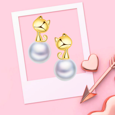 18K金珍珠耳墜托